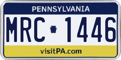 PA license plate MRC1446