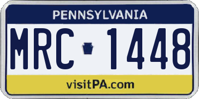 PA license plate MRC1448