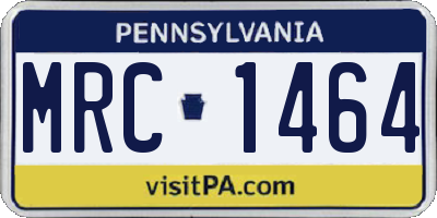 PA license plate MRC1464