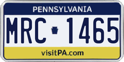 PA license plate MRC1465