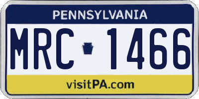 PA license plate MRC1466