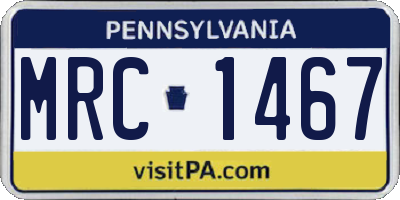 PA license plate MRC1467