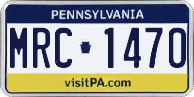 PA license plate MRC1470