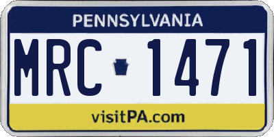 PA license plate MRC1471
