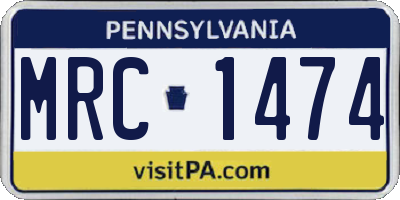 PA license plate MRC1474