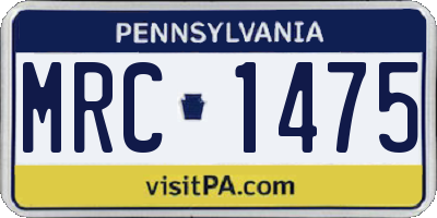 PA license plate MRC1475