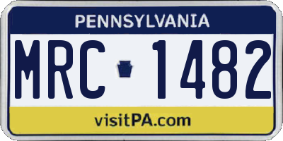 PA license plate MRC1482