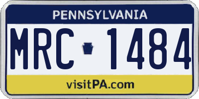 PA license plate MRC1484
