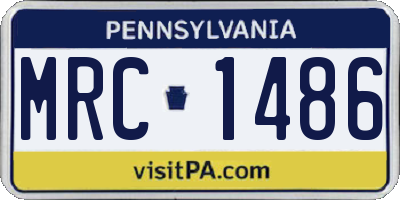 PA license plate MRC1486