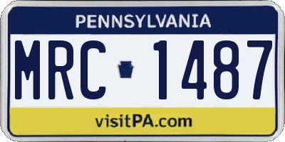 PA license plate MRC1487