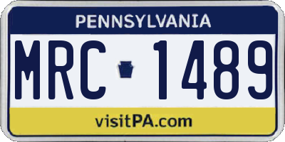 PA license plate MRC1489