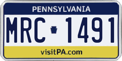 PA license plate MRC1491
