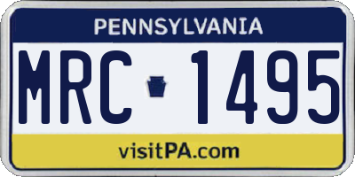 PA license plate MRC1495