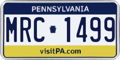 PA license plate MRC1499