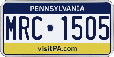PA license plate MRC1505