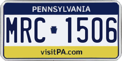 PA license plate MRC1506