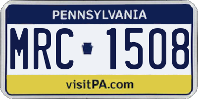 PA license plate MRC1508