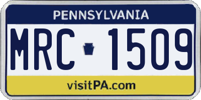 PA license plate MRC1509