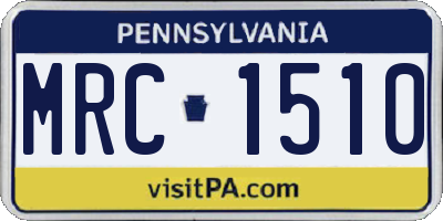 PA license plate MRC1510