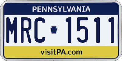 PA license plate MRC1511