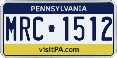PA license plate MRC1512