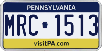 PA license plate MRC1513