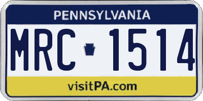 PA license plate MRC1514