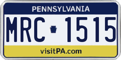 PA license plate MRC1515