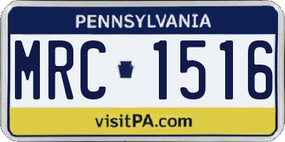 PA license plate MRC1516