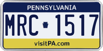 PA license plate MRC1517