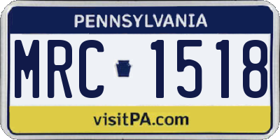 PA license plate MRC1518