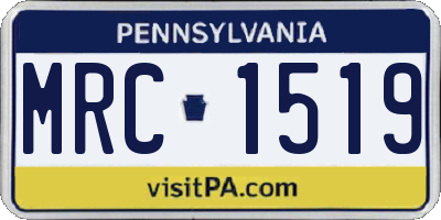 PA license plate MRC1519