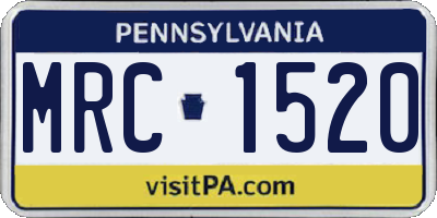 PA license plate MRC1520