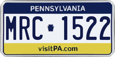 PA license plate MRC1522