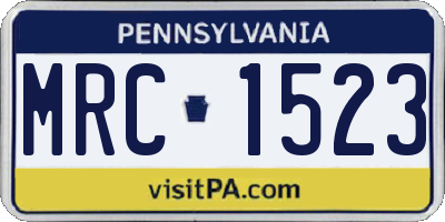 PA license plate MRC1523