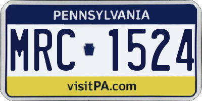 PA license plate MRC1524