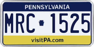 PA license plate MRC1525
