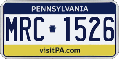PA license plate MRC1526