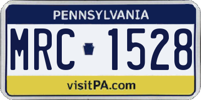 PA license plate MRC1528