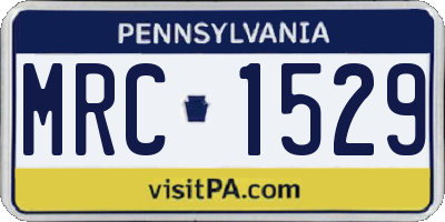 PA license plate MRC1529