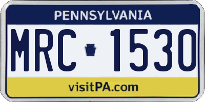 PA license plate MRC1530