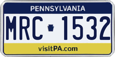 PA license plate MRC1532