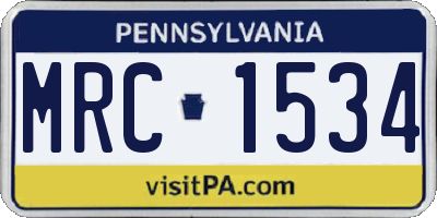 PA license plate MRC1534