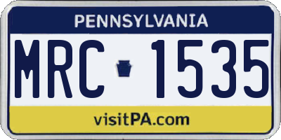 PA license plate MRC1535