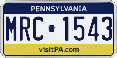 PA license plate MRC1543