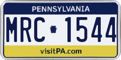 PA license plate MRC1544