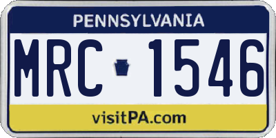PA license plate MRC1546