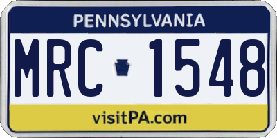 PA license plate MRC1548