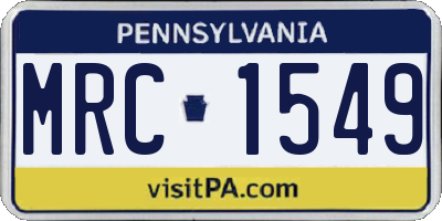 PA license plate MRC1549