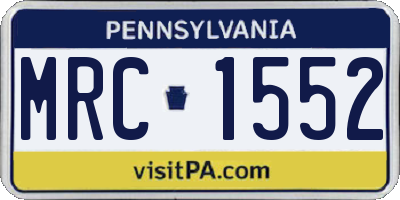 PA license plate MRC1552